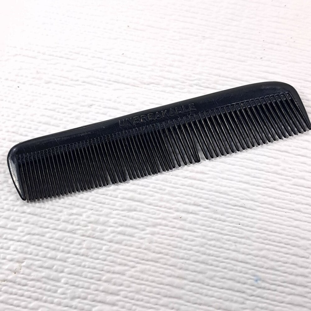 Vintage Ace Unbreakable Plastic Black Hard Rubber hair Comb USA Pocket Purse‎ 5"